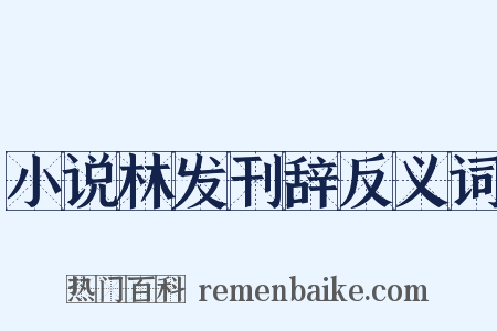 小说林发刊辞反义词是什么意思的图片